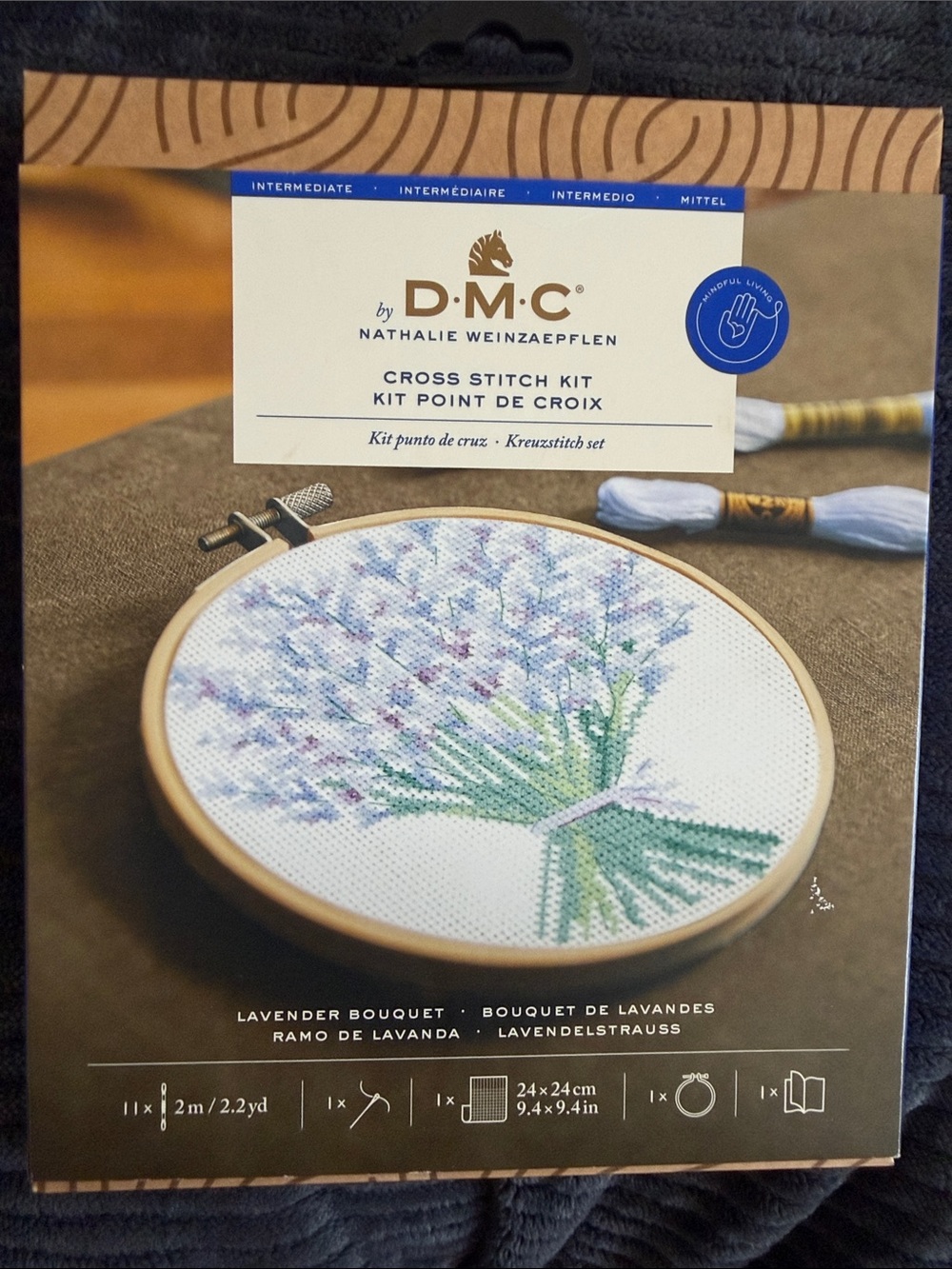 Lavender Bouquet Cross Stitch Kit - Lavender